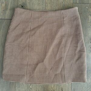FAVORITE DAUGHTER - THIS THE FIRST WIFE MINI SKIRT TOFFEE HOUNDSTOOTH